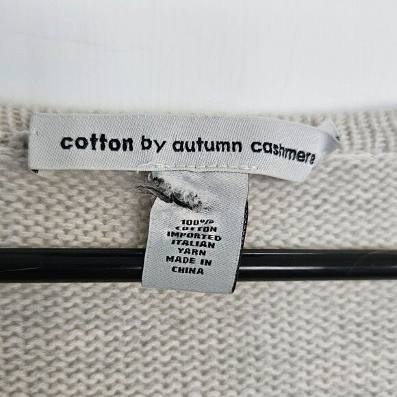 Cotton by Autumn Cashmere Women's Heathered Cream/grey pullover sweater,‎ Large - Picture 4 of 10